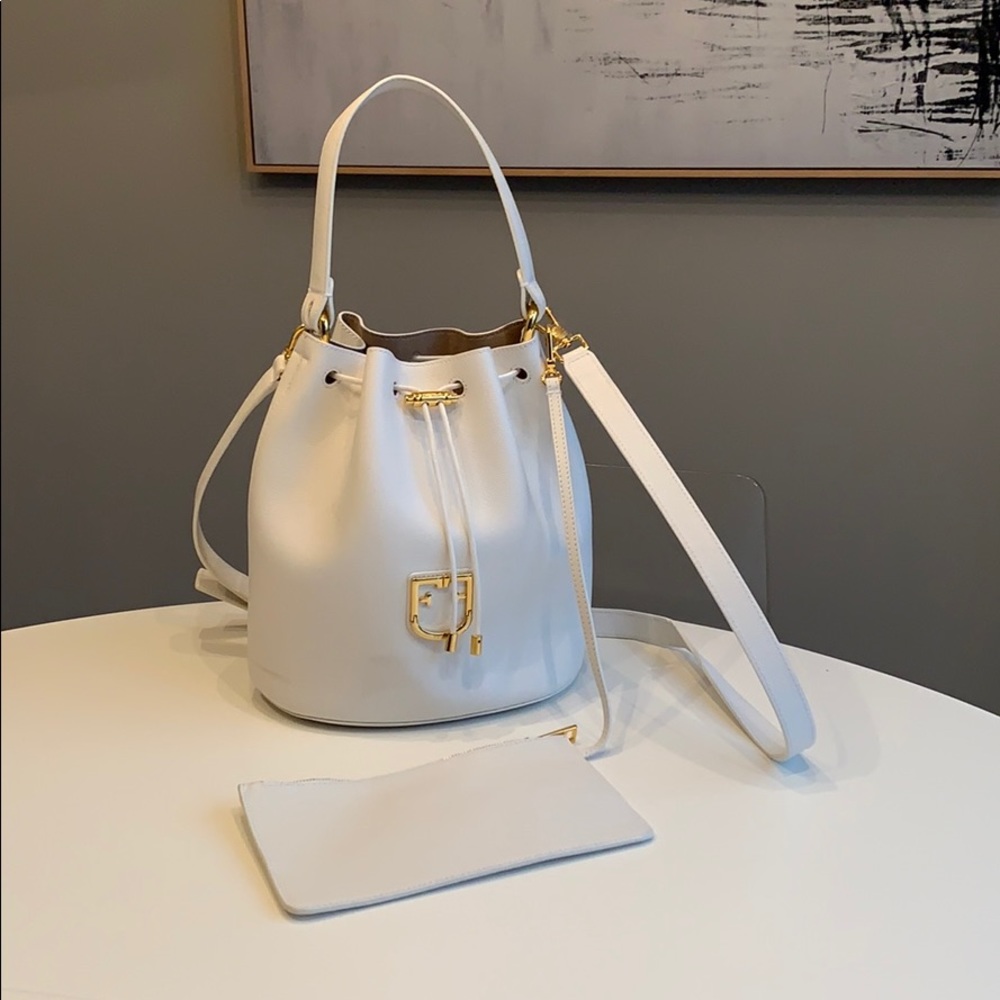Furla white leather pouch